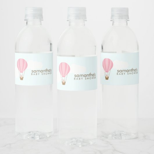 ベビー（ピンクの熱気球） ペットボトルラベル (ボトル)