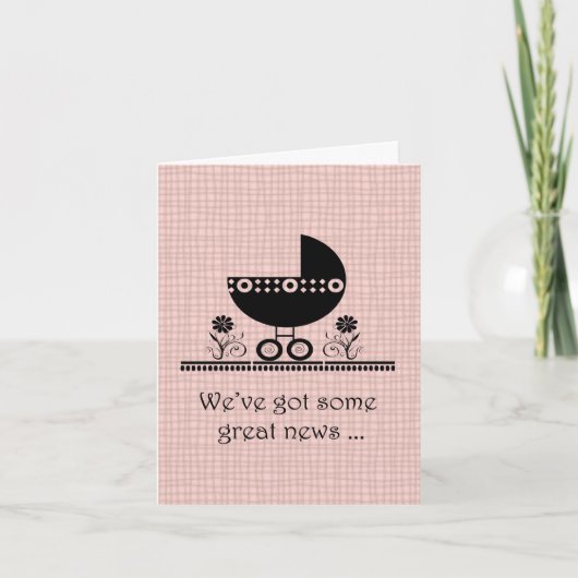 ベビー ピンクの発表を予定しています 案内状 (正面)