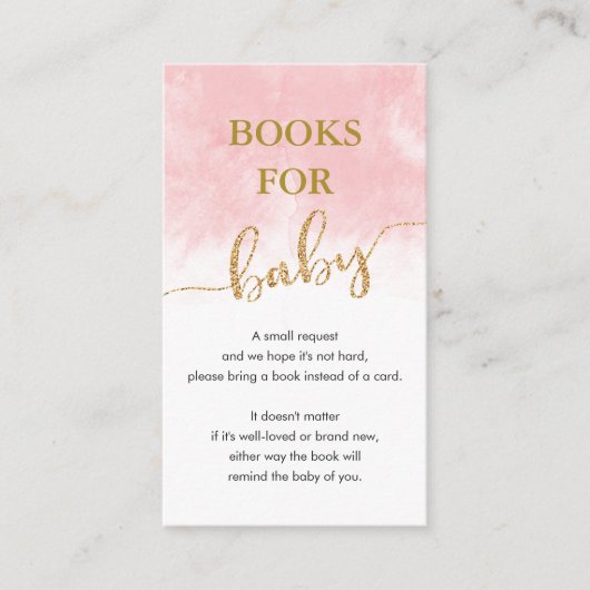 ベビー |ピンクウォーター色金ゴールドグリッター エンクロージャーカード (正面)