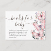 ベビー |ピンクバタフライテーマベビーシャワー エンクロージャーカード (正面)