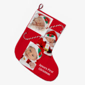 ベビー、ファミリー写真とキャンディーケーン， ZYPI ラージクリスマスストッキング (正面 (吊り時))