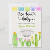 ベビー、フィエスタサボテンの赤ちゃんシャワーのタコ 招待状 (正面)