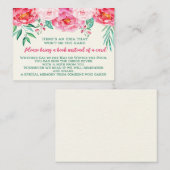 ベビー、フローラ、赤ちゃんシャワー、本を持って来るための本 エンクロージャーカード (正面/裏面)