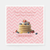 ベビー&ブランチピンクストロベリーパンケーキ赤ちゃんシャワー スタンダードランチョンナプキン (正面)