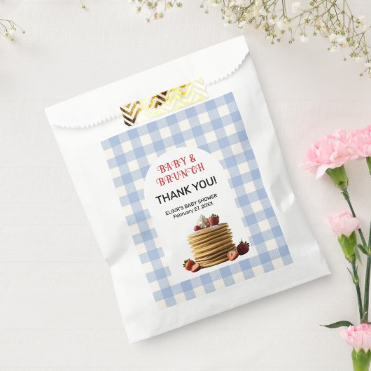ベビー&ブランチブルーストロベリーパンケーキ赤ちゃんシャワー フェイバーバッグ (封をした状態)