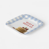 ベビー&ブランチブルーストロベリーパンケーキ赤ちゃんシャワー ペーパープレート (傾斜あり)