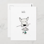 ベビー・ブル・テリアは最初の友人と出会う ポストカード (正面/裏面)