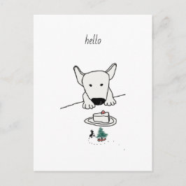 ベビー・ブル・テリアは最初の友人と出会う ポストカード