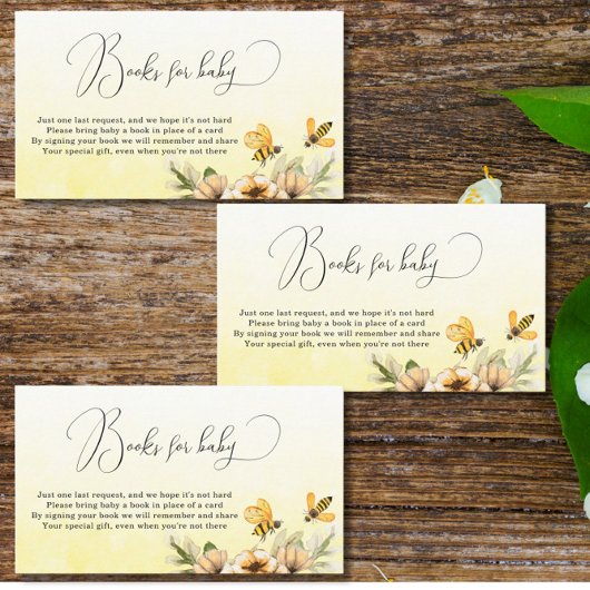ベビー・ベビーシャワー用のハチの小本 エンクロージャーカード