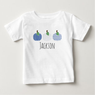 ベビー ボーイズ ブルー かぼちゃの3つ組Tシャツ ベビーTシャツ