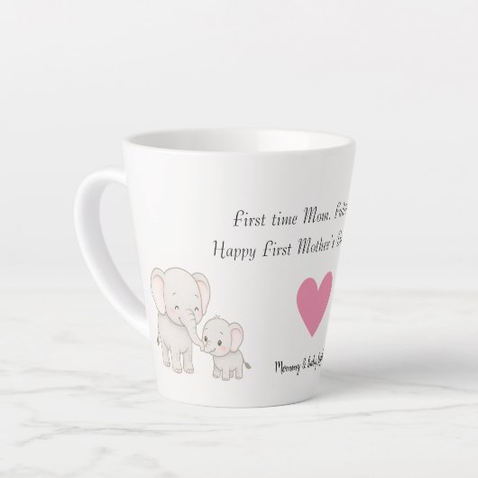 ベビー&マザーエレファント | 母の日 –  カフェラテマグ (左アングル)