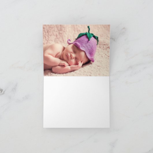 ベビー・モノグラム・スクエア(オプションの写真)ノテカード サンキューカード (内部)