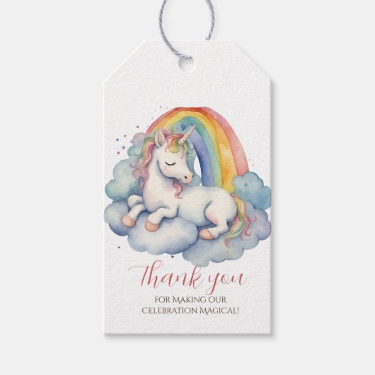 ベビー ユニコーン ガール ベビー シャワー 感謝 ギフトタグ (正面)
