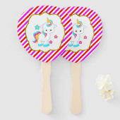 ベビー・ユニコーン・キャンディストライプー ハンドファン (正面&裏面)