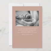 ベビー・ラブ・ハート型写真誕生の発表 招待状 (裏面)