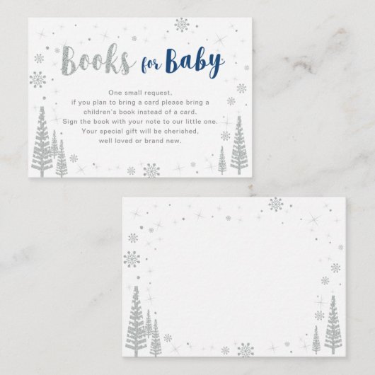 ベビー、リクエスト、ベビーシャワー活動用の本 エンクロージャーカード (正面/裏面)