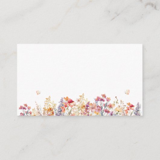 ベビー!ワイルドフラワーモダンの赤ちゃんシャワー エンクロージャーカード (裏面)