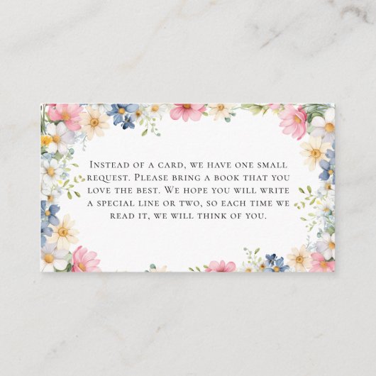 ベビー!ワイルドフラワー赤ちゃんシャワー エンクロージャーカード (裏面)