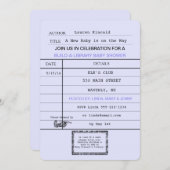 ベビー··ヴィンテージ·カ男女兼用ード·シャワー 招待状 (正面/裏面)