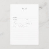 ベビー+予測|シャワーの保存 ノートカード (裏面)