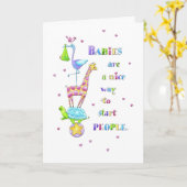 ベビー、優しい人 カード (黄色い花)
