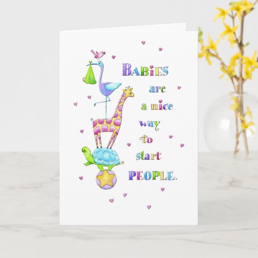 ベビー、優しい人 カード (黄色い花)