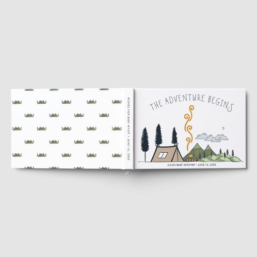 ベビー | 冒険は赤ん坊のシャワーを始める ゲストブック (全面)