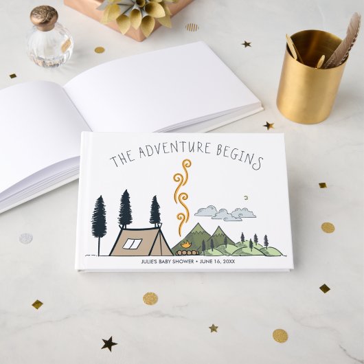 ベビー | 冒険は赤ん坊のシャワーを始める ゲストブック (正面見開き)