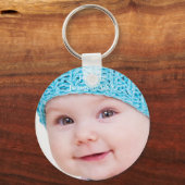 ベビー |写真の名前と日付のアップロード カスタマイズ |  キーホルダー (正面)