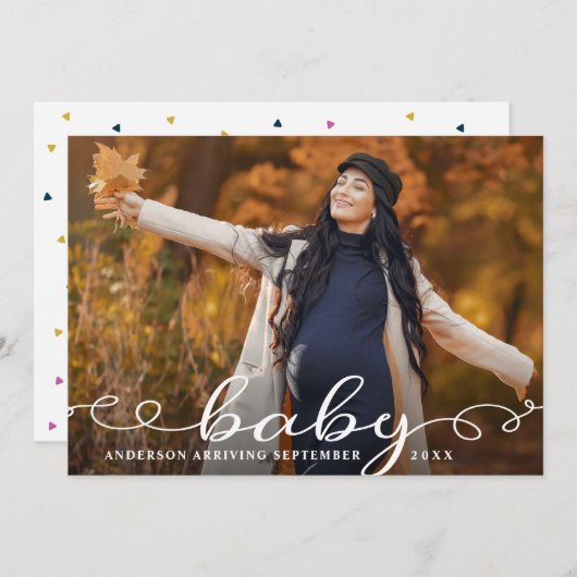 ベビー|写真の妊娠告知 案内状 (正面/裏面)