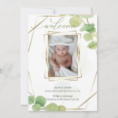 ベビー |写真を追加モダンSpringtime Eucalyptus 招待状 (正面)