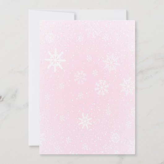 ベビー、冬のベビーガールシャワー外は寒い 招待状 (裏面)