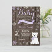 ベビー、冬のベビー素朴シャワーの外で寒い 招待状 (スタンド正面)