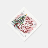 ベビー、冬の赤ちゃんシャワー外は寒い スタンダードカクテルナプキン (角)