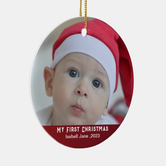 ベビー |初めてのクリスマスフォトオーナメント セラミックオーナメント (右)