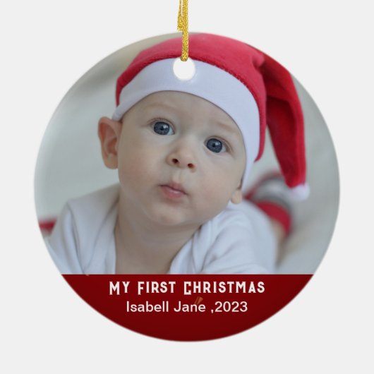 ベビー |初めてのクリスマスフォトオーナメント セラミックオーナメント (裏面)