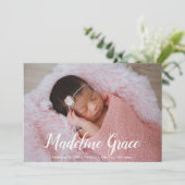 ベビー 名前 手書き スクリプト フォト 誕生 案内状 (スタンド正面)