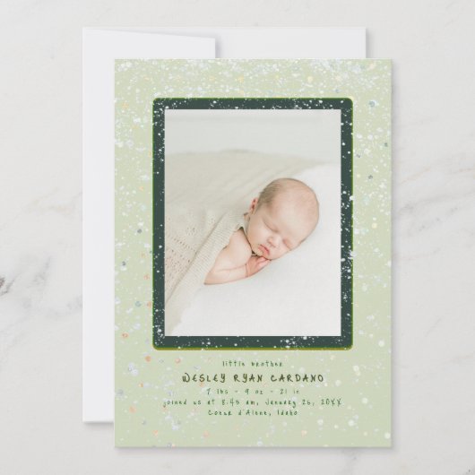 ベビー | 垂直出産の発表 招待状 (正面)