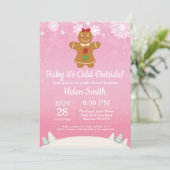 ベビー、外は寒い冬の少女のベビーシャワー 招待状 (スタンド正面)