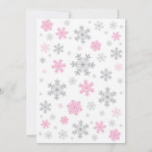 ベビー、外は寒い冬ピンクの女の子のベビーシャワー 招待状 (裏面)