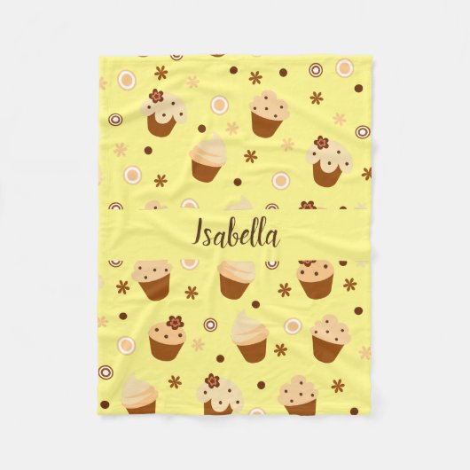 ベビー、子供と大人のためのカップケーキ毛布 フリースブランケット (正面)