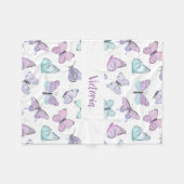 ベビー、子供と大人のためのバタフライブランケット フリースブランケット (正面(横))