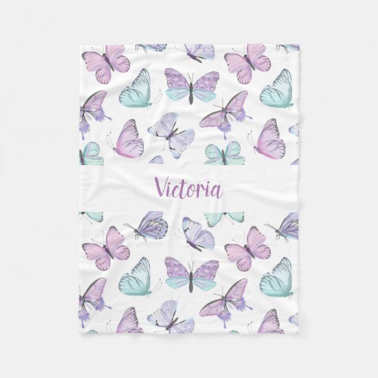ベビー、子供と大人のためのバタフライブランケット フリースブランケット (正面)