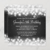 ベビー/子供の誕生日の魔法の輝きの黒 招待状 (正面/裏面)