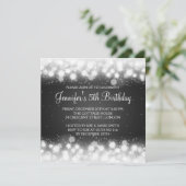 ベビー/子供の誕生日の魔法の輝きの黒 招待状 (スタンド正面)