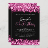 ベビー/子供の誕生日パーティーピンク 招待状 (正面/裏面)