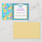 ベビー/子供部屋/ゴムダッキー(アヒルちゃん) 名刺 (正面/裏面)