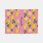 ベビー、子供、大人のためのゼスティのレモン毛布 フリースブランケット (正面(横))