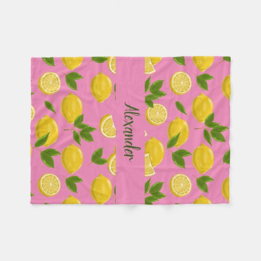 ベビー、子供、大人のためのゼスティのレモン毛布 フリースブランケット (正面(横))