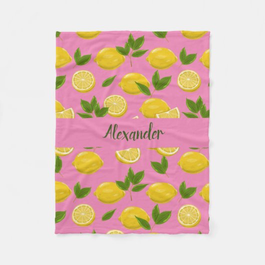ベビー、子供、大人のためのゼスティのレモン毛布 フリースブランケット (正面)